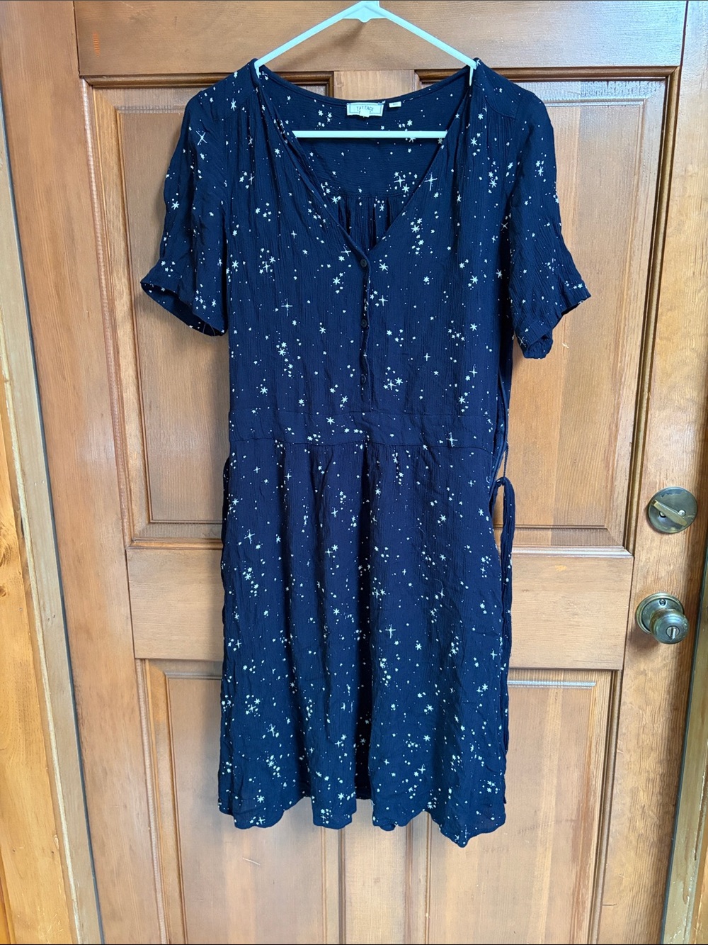 Fat Face Navy Star-Print Midi Dress Size 10
